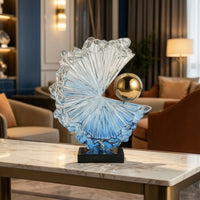 Abstract Sculpture Modern Resin Sculpture with Base Faceted Statue for Interior Designers
