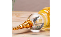 Gold-Toned Stupa with Led Base Translucent Crystal Stupa Glossy for Buddhists, Practitioners, Home Shrines, Meditation Corners, Temples