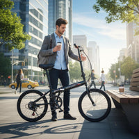 Geared Folding Bike Lightweight Cycling Equipment Variable Speed for Commuters