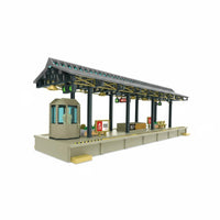 Railway Stop with Canopy Realistic HO Model Railway Station Stop Painted for Hobbyists, Dioramas