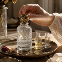 Vintage Embossed Glass Perfume Spray Bottle 100ml