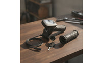 Right-Side Throttle Grip with LCD Display Anti-Slip Electric Bicycle Throttle with LCD Display Universal Controller Compatible for Commuters, Handlebar Replacement