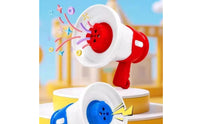 Music Playback Mini Megaphone Toy Voice Recording Handheld Mini Megaphone Sound Amplification Plastic Loudspeaker Toy Two-Tone for Children