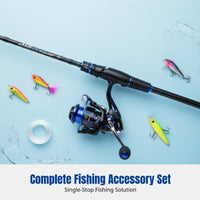 Fishing Rod Set, Lure Rod, Carbon Fiber, Spinning Reel, Straight Handle, Long Casting, Multi-Scene Use