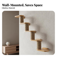 Space Saving Wall Mounted Cat Tree Solid Wood Wall Mounted Cat Furniture Stable and Sturdy Pet Supplies Long-Lasting Construction for People with Small Living Areas, Bedroom, Indoors, near a Window