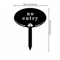 Wrought Iron Garden Warning Sign Weather Resistant Warning sign Plaque Yard Stake for Entranceway