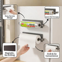 Cabinet Holder and Kitchen Towel Rack for Fridge Organizer, Wall Mounted Dispensing Paper