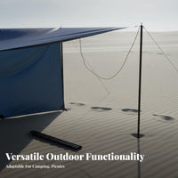 Awning Support Rod Portable Tarp Pole Adjustable Shelter Pole Sturdy Duty Camping Equipment Sturdy for Campers, Backyard, Beach