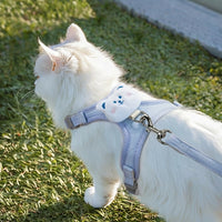 Cat Harness and Leash Set, Adjustable Polyester Vest Style Kitten Harness with Kitten Leash, Small Cat Outdoor Walking Gear, Not Retractable