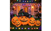 Inflatable Pumpkin with Cat Cute-Spooky Pumpkin Cat Inflatable Quick Setup Inflate Decoration for Lawn