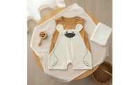 Cartoon Bear Baby Romper Korean Design Baby Romper with 3D Ears Snap Crotch