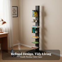 Punchno-Drill Invisible Bookshelf Space-Saving Bookcase Effortlessstanding Book Organizer Easy Assembly for Apartment Dwellers, Homeowners, Living Room, Small Areas, Reading Corner, Bedroom