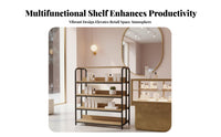 Heavy Duty Double-Sided Gondola Shelf High Load Capacity Double-Sided Gondola Shelving Stable Steel Frame Supermarket Display Shelf Reinforced Shelves for Retailers, Business Owners, Cosmetics Shop, Pharmacy