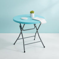 Space-Saving Portable Foldable Round Table Locking Legs Round Folding Table Stain Resistant Furniture Heavy Duty for Balcony