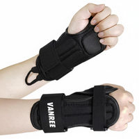 Black wrist guards reduce vibration.