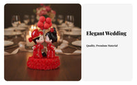Wedding Couple Figurine Resin Romantic Couple Ornament Cute Design Bride and Groom Cake Topper for Girlfriend, Valentine's Day, Car Dashboard