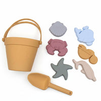 Easy to Carry Sand Pail and Shovel Set Beach Sandcastle Toy Set Rounded Edges Sandcastle Building Kit Premium Matte Finish for Children, Sandbox, Poolside
