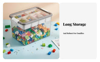 DoubleLayer Block Bin with Sorting Tray High Clarity for Home, Kids, Parents