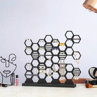 Earring Stand Portable Wooden Earring Holder Space Saving Wooden Jewelry Display Rack for Retail Store, Dressing Table