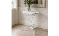 Round Metal Plant Stand Scrollwork Base Ornate Plant Table Secure 3-Legged Design Household Decor for Patio