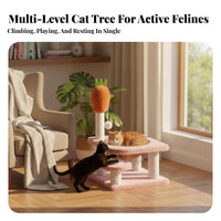 Stable construction Multi-Level Cat Tree with nailing Posts Multi-Level Cat Tower complete Design Pet Furniture snug Condo for Indoor, Indoors, Living Room, Bedroom