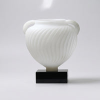 Double Eared Vase with Marble Base Modern Resin Vase Elegant Urn for Living Room, Display Shelf
