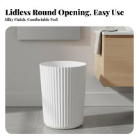 Round Striped Waste Bin Stylish Design Lidless Trash Can Easy to Clean Round Trash Can for Homeowners, Students, Washroom, Living Room, Under Desk