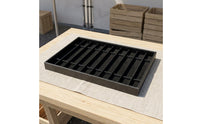 Narrow Slots 10-Compartment Watch Tray Divided Insert Watch Display Tray Lidless Black Leather
