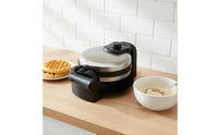 Double-Sided Heating Electric Waffle Waffle Iron Nonstick Surface Rotating Waffle Waffle Iron Temperature Control Breakfast Appliance Indicator Lights