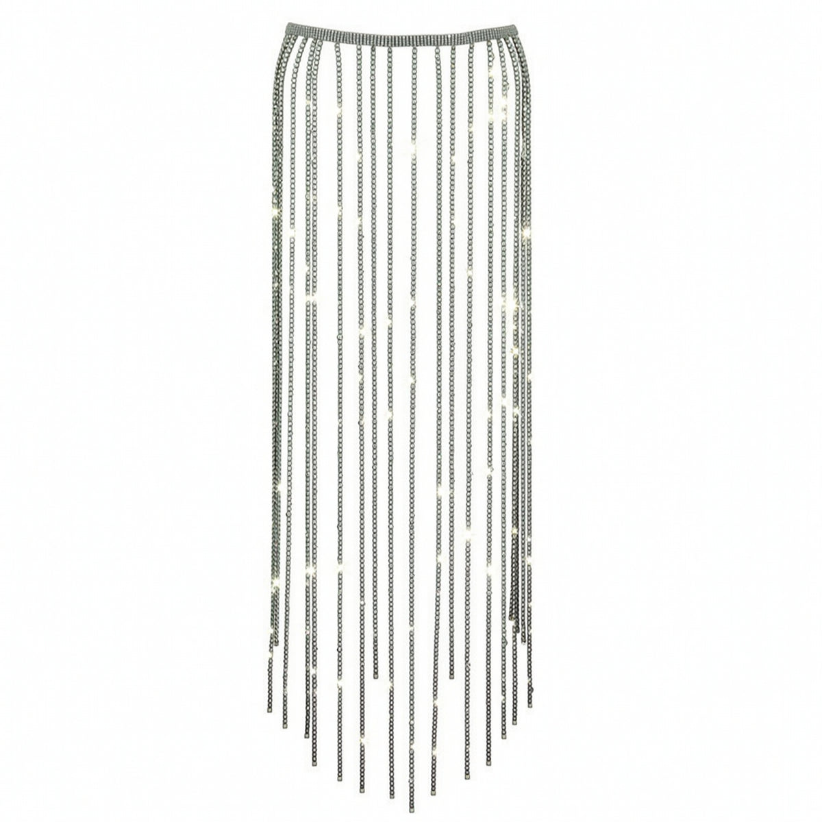 Choker with Fringe Statement Fringe Necklace Crystal Costume Jewelry for Women, Party, Clubwear