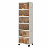 Easy to Move Mobile Cart with Flipdrop-fold-down Bins Multi-Functional 3-Tier Storage Trolley Large Capacity Household Organizer particle-resistantresistant for Families, Homeowners, Kitchen, Living Room, Bedroom, Bathroom