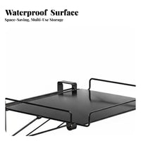 Space Saving C-Shaped Rolling Table Mobile Design Household Furniture with Storage Shelf Minimalist and design for Apartment Dwellers, Students, Home Workers, Bedroom, Small areas, Dorm Room