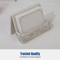 Crystal Business Card Holder, Elegant Desk Organizer, Office Decor, Assorted Colors
