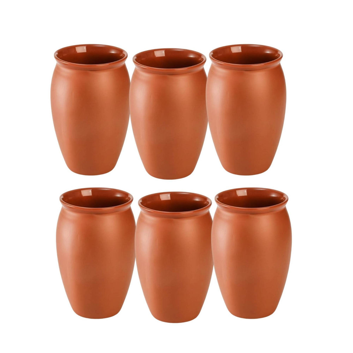 6 Pieces Terracotta-Brown Cantarito Cup Dishwasher Safe Cup Sturdy Drinking Cups Rustic for Hosts, Bartenders, Home Establishments, Parties, Everyday Use