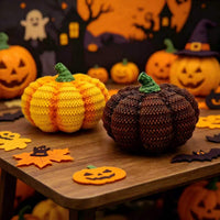 Handmade Crochet Halloween Pumpkin Decoration for Desktop Party Decor