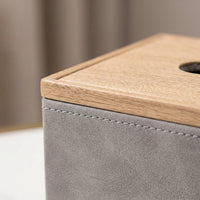 Tissue Box Holder Rectangle with PU Leather Finish, Multi-purpose Facial Tissue Box for Bathroom Decor, Desk Organizer for Home Office, 3 Slots