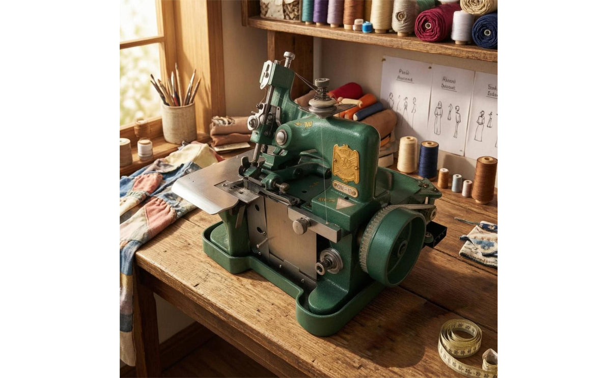 Metal Body Electric Overlock Sewing Machine Built-in Handwheel Tabletop Overlock Machine Seam Finishing Compact