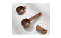 Short Handle Wooden Measuring Spoon Artisanal Walnut Measuring Spoon Compact Kitchen Utensil Comfortable Grip for Bakers, Baking