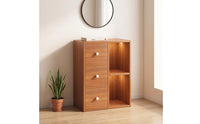 Storage Cabinet with Drawers Compact Wooden Cabinet with Shelves Space-Saving Furniture for Bedroom, Living Room, Small Apartment