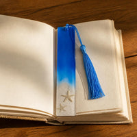 Ocean Style Resin Bookmark with Tassel, Handmade Stationery Gift