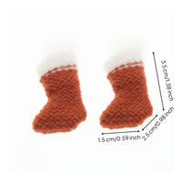 Mini Stocking Ornaments Fuzzy Christmas Sock Textured for Crafters