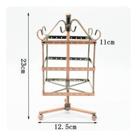 Space Saving Rotating Earring Stand Large Capacity Rotating Earring Holder Decorative Metal Jewelry Stand Stable Base for Women