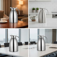 Coffee Carafe with Push Button Lid Rustproof Thermal Carafe Thermal Pitcher with Handle for Caterers