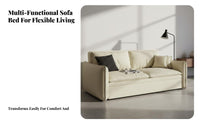 Multi-Functional Fold-expandable Loveseat Space-Saving Design Pull-expandable Floor Bed Modern design Sleeper Sofa Easy Conversion for Small Apartment Dwellers, Students, Homeowners, Living Room, Bedroom, Lounge, Home Office