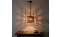 Artisan-Made Woven Lampshade Natural Material Handmade Wicker Lampshade Bohemian Hint Rattan Design Light Cover Easy Installation for Homestay, Cafe