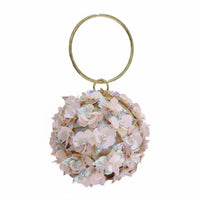 Round Floral Evening Clutch Eye-Catching Floral Loop Handle Bag Formal for Women
