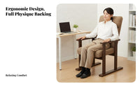 sturdy Wood Frame paddinged Wooden accent Chair Relaxed Recline Armchair High backrestrest Indoor Seating Ergonomic Design for Home Office Users, Readers, home dwellers, Living Room, Bedroom, perusing Corner, Balcony