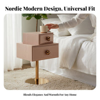 Creative Design Round Pedestal Table Space-Saving Nightstand Multi-Functional Indoor Furnishing Minimalist look for Apartment Dwellers, Interior Decorators, Homeowners, Bedroom, Living Room, Office, Corners