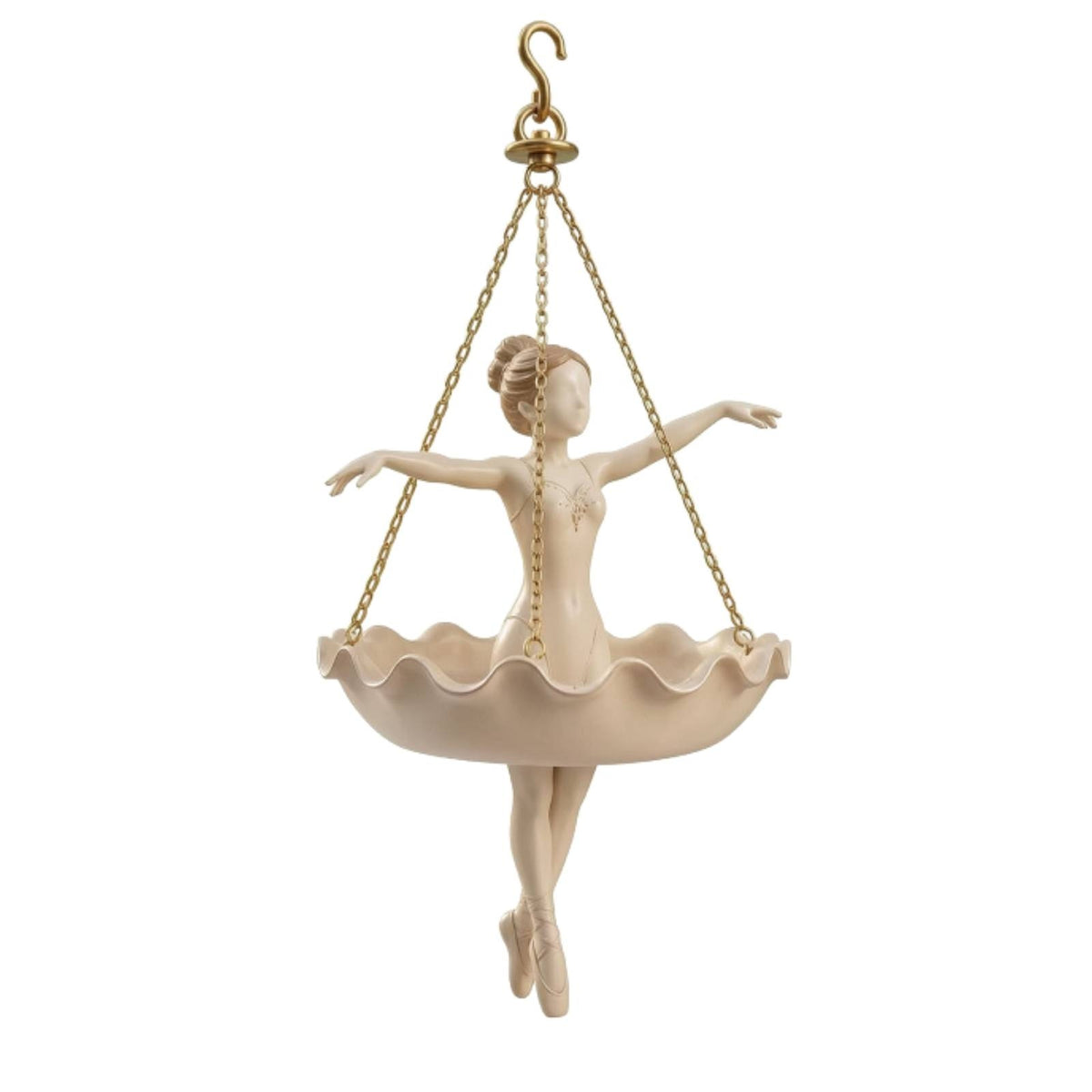 Graceful Ballet Dancer Hanging Planter Dance-Inspired Hanging Planter with Ballerina Figure Stylish Whimsical Ballerina Plant Holder Versatile for Garden
