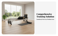 Pilates Reformer Full-Body Workout Core Training Bed Adjustable Resistance Pilates Reformer Bed for Adults, Women, Stretching Studio